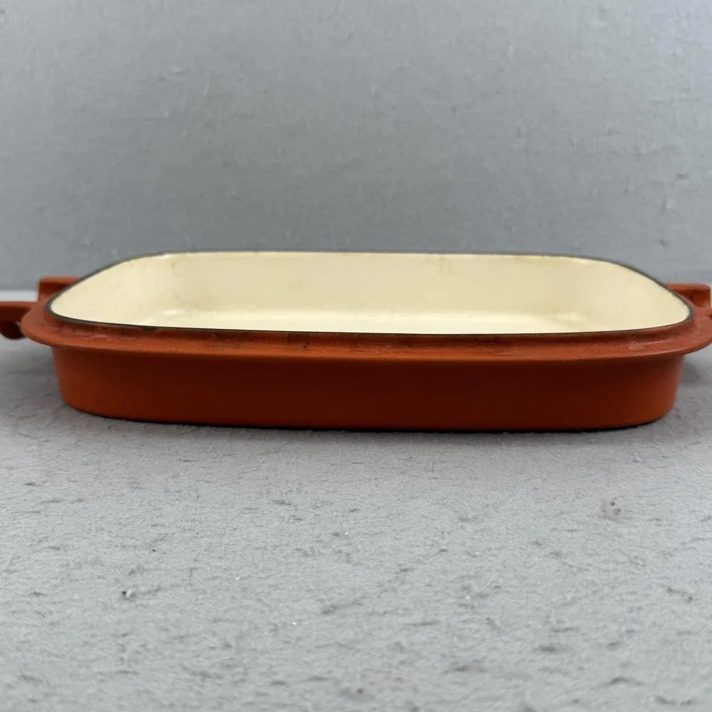 Dansk Orecast Rectangular Skillet Lid Baker‎ Orange Quistgaard JHQ As-Is